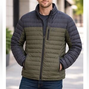 Gerry Mens Olive and Charcoal Down Puffer Jacket